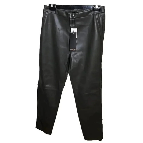 TRUTH by Republic NWT Faux Leather Olive Green Pants - Picture 1 of 8